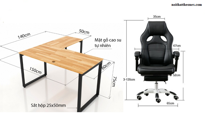 Kích thước bàn ghế làm việc tiêu chuẩn là bao nhiêu?