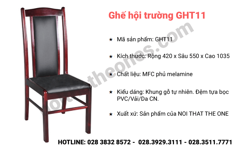 Ghế hội trường gỗ tự nhiên GHT11