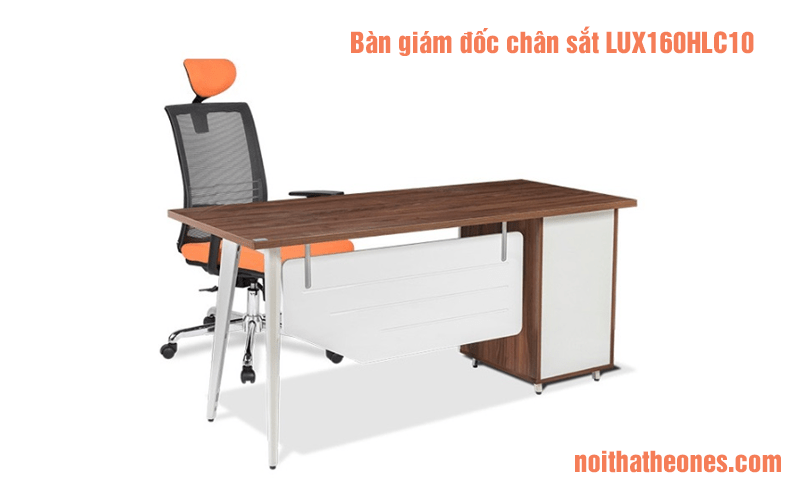 Bàn giám đốc chân sắt LUX160HLC10 kết hợp cùng GL321 mang màu sắc trẻ trung năng động