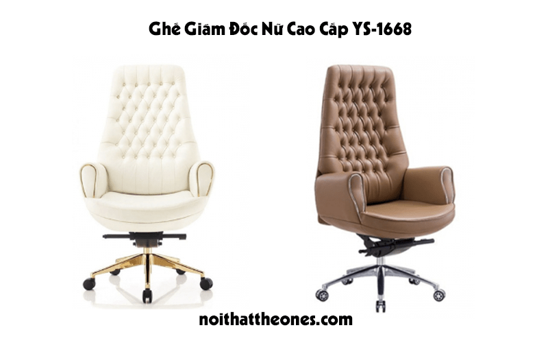 Ghế lãnh đạo cao cấp YS-1668 với hai màu trắng và nâu