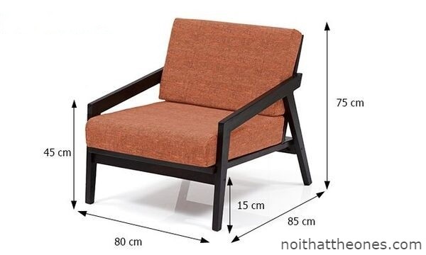 kích thước ghế sofa gỗ đơn