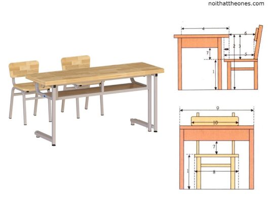 kích thước bàn ghế học sinh